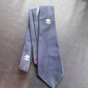Malden Dark Blue Tie with Embroidered Crests